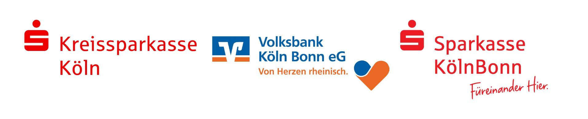 Logos Sparkasse KölnBonn und die Volksbank Köln Bonn eG